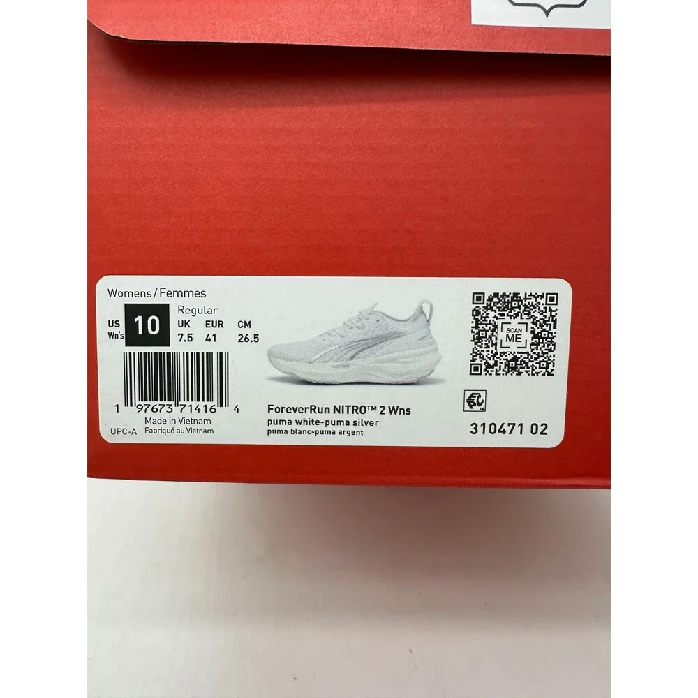 Puma ForeverRun Nitro 2 Women's Size 10 White Silver Athletic Shoes 310471 02